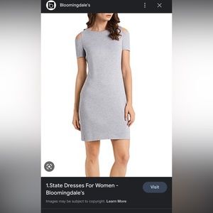 1 State Cold Shoulder Dress lt grey L. Never worn